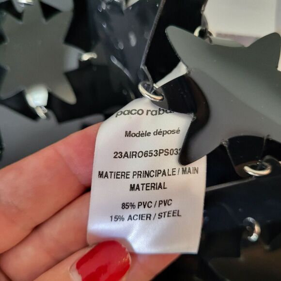 NEW $1920 Paco Rabanne RABANNE Star Embellished Mesh Mini Dresssz 36 Bla… - Picture 14 of 16